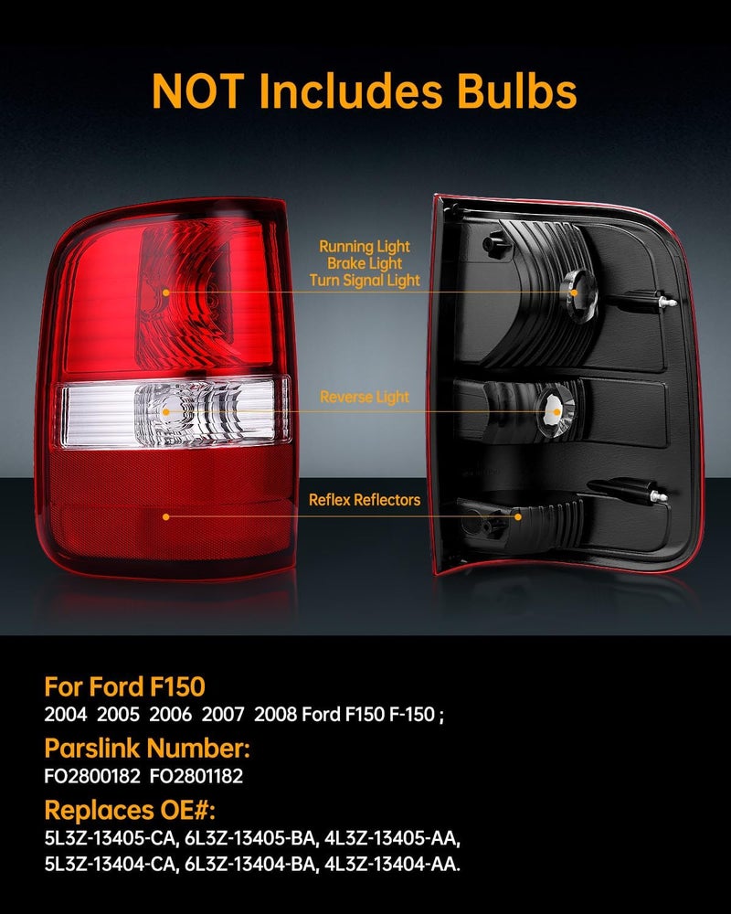 OKLPF Rear Brake Tail Light Compatible With 2004 2005 2006 2007 2008 Ford F150 F-150 Replacement Red Taillight Assembly,Includes a Luxurious Box,Right Passenger Side - Image 2